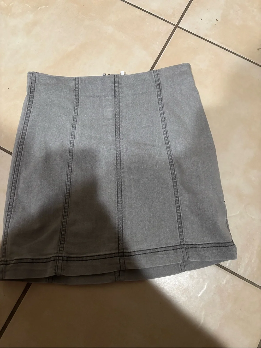 Free People Gray Panel A-Line Mini Skirt
